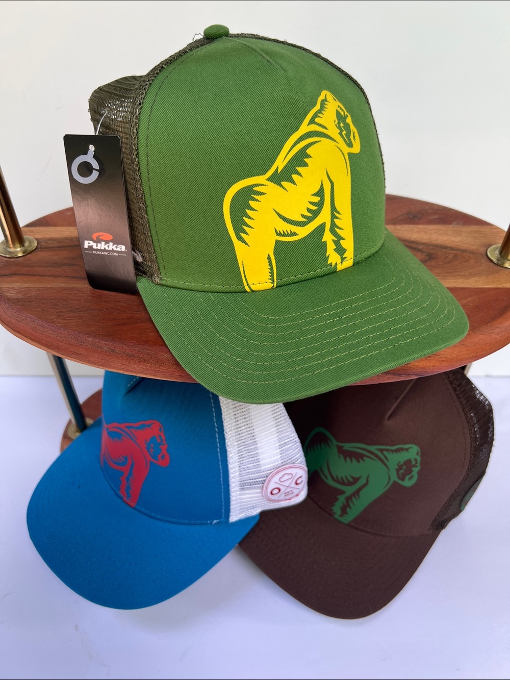 Pukka Green Trucker Cap with Yellow Gorilla Logo